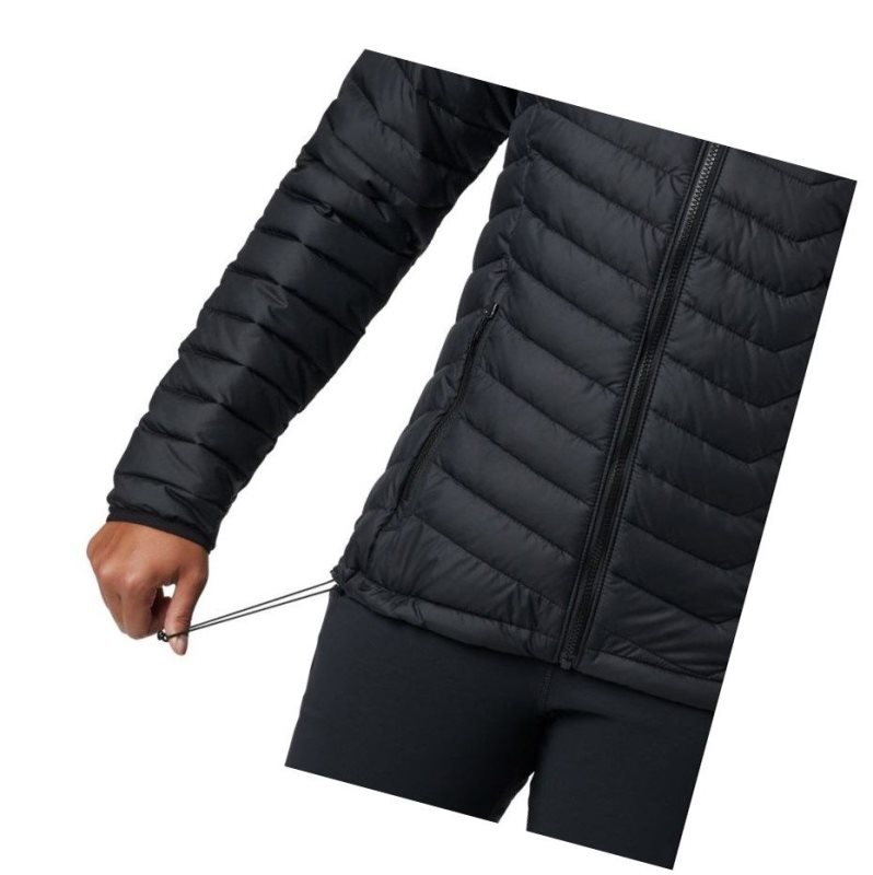 Columbia Powder Lite Hooded Mont Kadın Siyah | 34176-JGPA