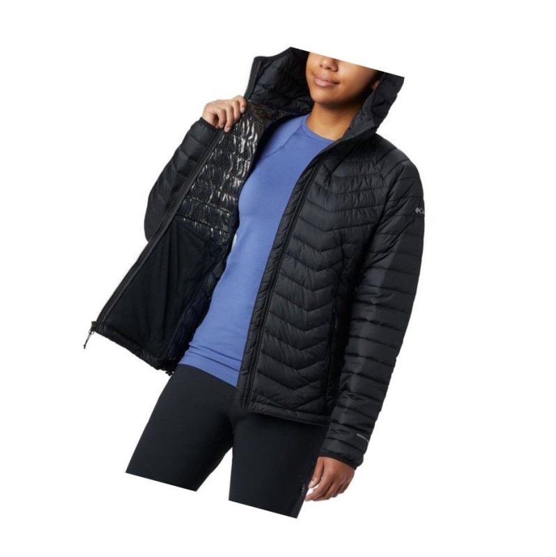 Columbia Powder Lite Hooded Mont Kadın Siyah | 34176-JGPA