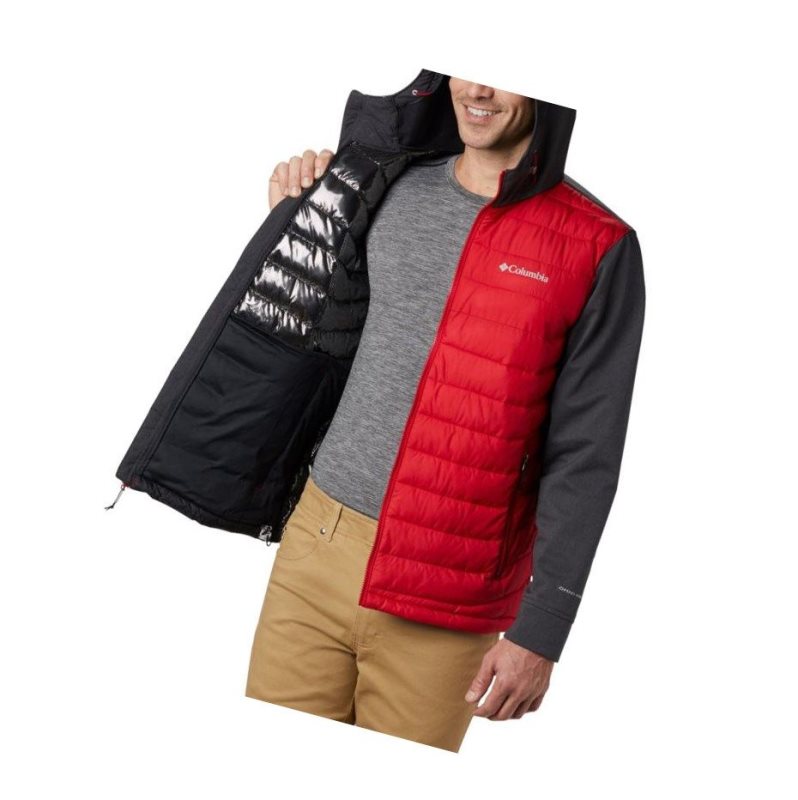 Columbia Powder Lite Hybrid Mont Erkek Mavi Kırmızı Siyah | 78219-NFSE