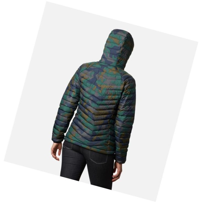 Columbia Powder Lite Insulated Anorak Mont Kadın Lacivert Camo | 42983-INGJ