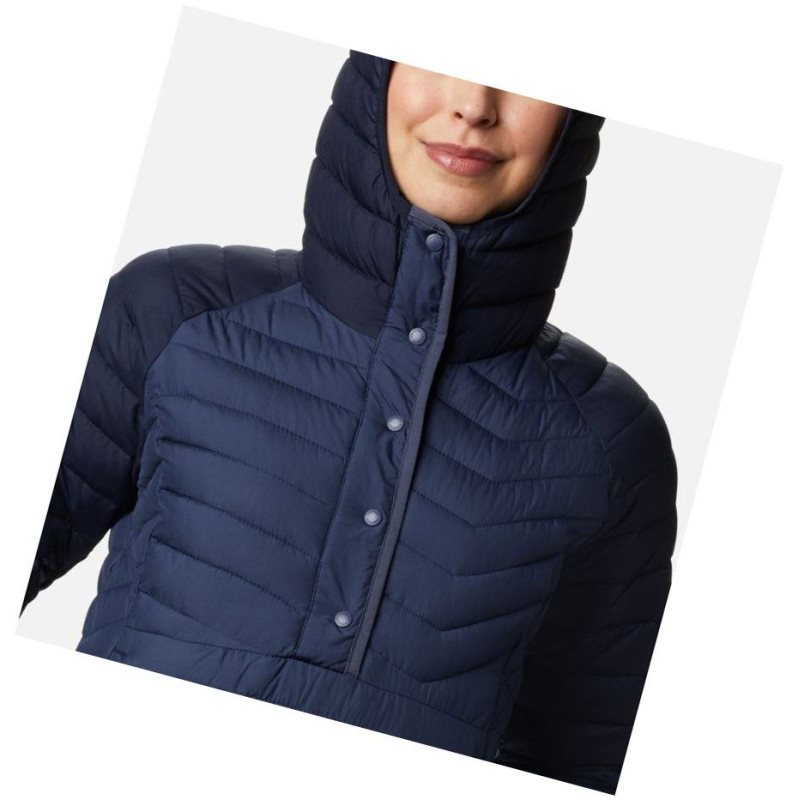 Columbia Powder Lite Insulated Anorak Mont Kadın Lacivert | 93742-LWTI