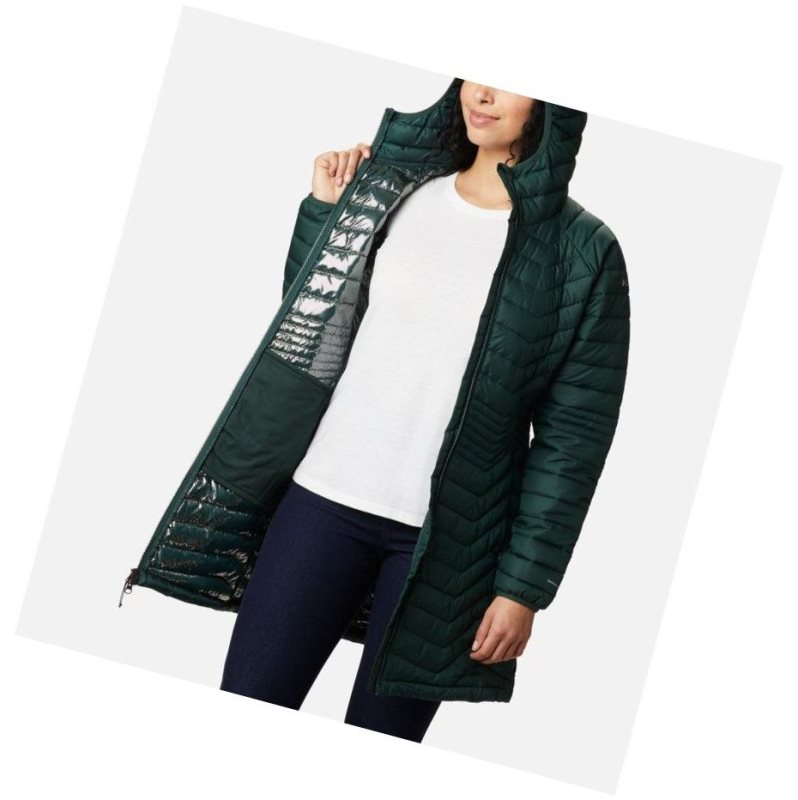 Columbia Powder Lite Mid Mont Kadın Yeşil | 10297-DNYA