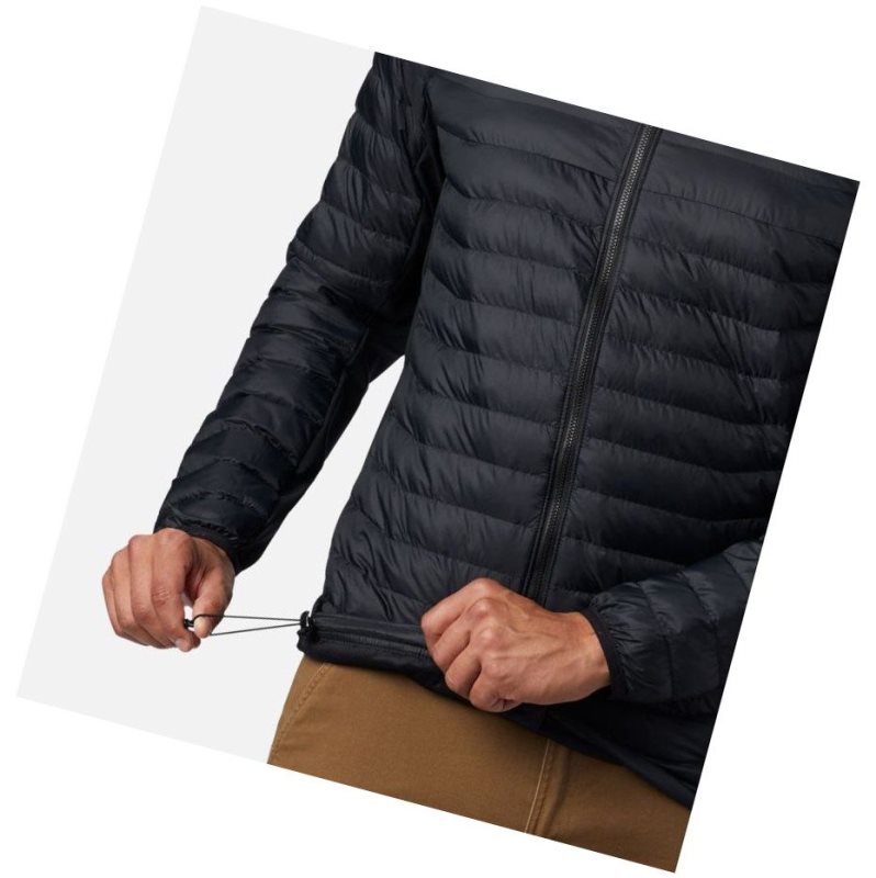 Columbia Powder Pass Hooded Mont Erkek Siyah | 50386-WVUE