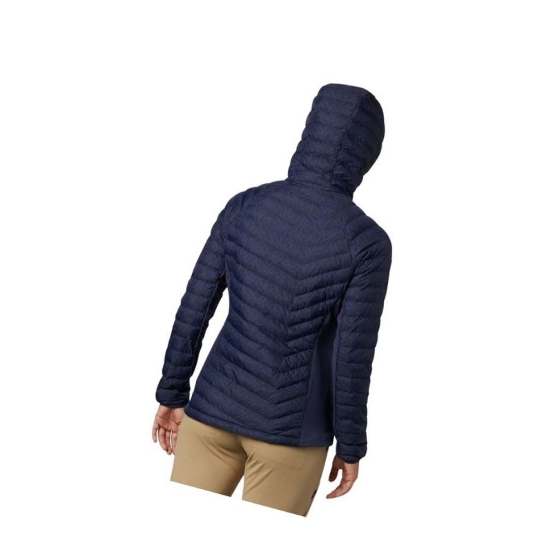 Columbia Powder Pass Hooded Mont Kadın Lacivert | 84092-PBNY