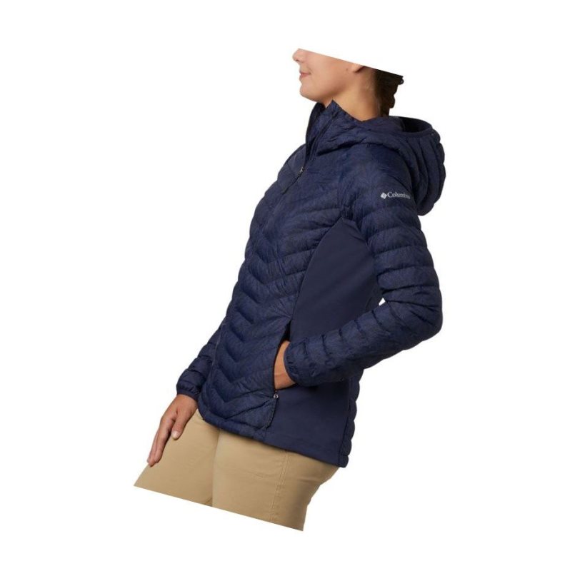 Columbia Powder Pass Hooded Mont Kadın Lacivert | 84092-PBNY