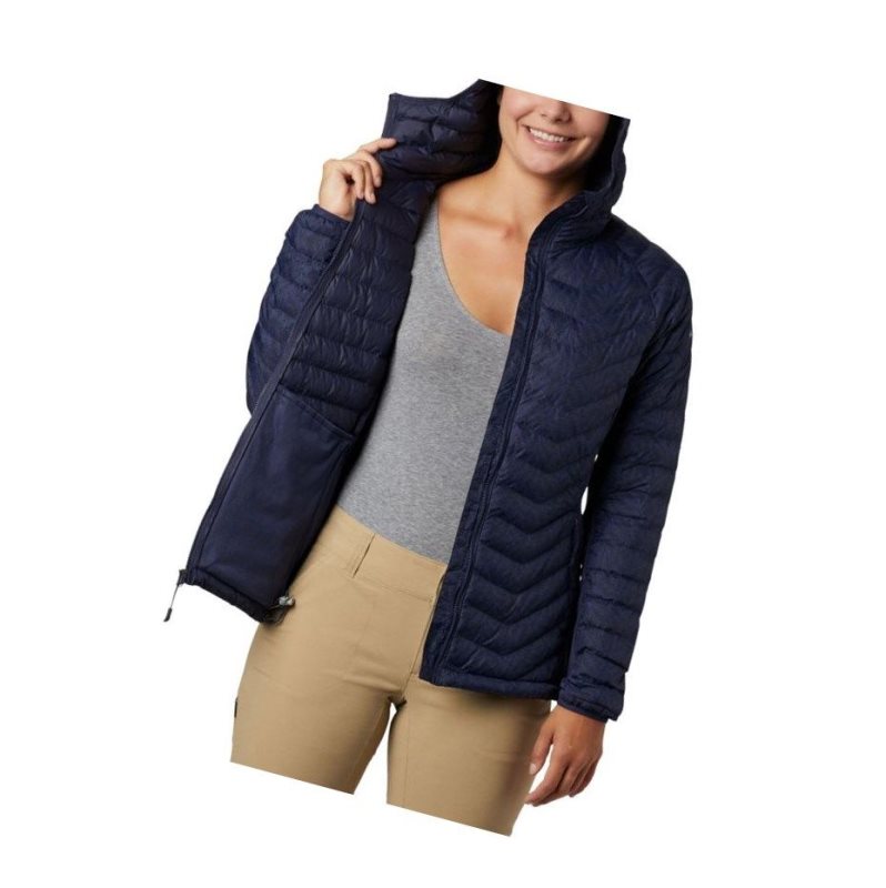 Columbia Powder Pass Hooded Mont Kadın Lacivert | 84092-PBNY