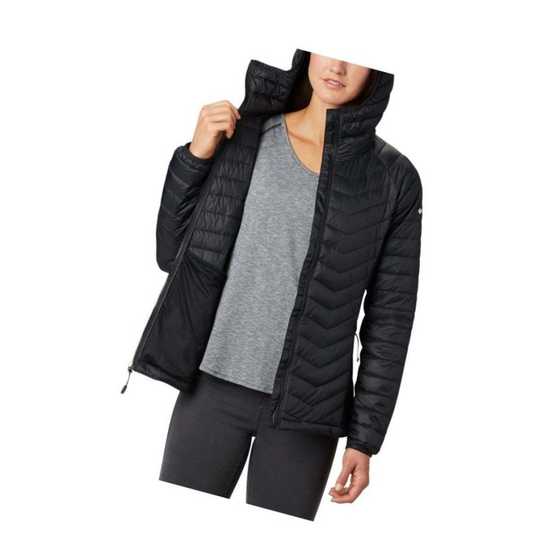 Columbia Powder Pass Hooded Mont Kadın Siyah | 68543-RHGZ