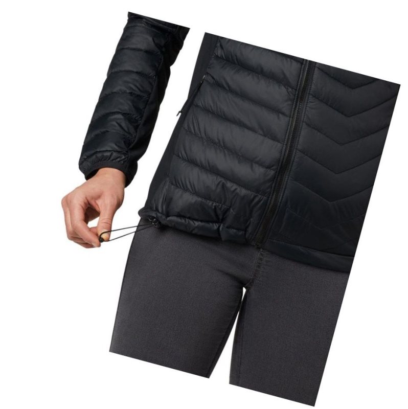 Columbia Powder Pass Hooded Mont Kadın Siyah | 68543-RHGZ