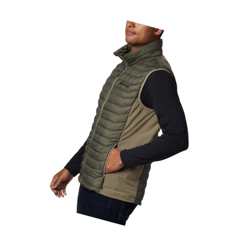 Columbia Powder Pass Tall Yelek Erkek Zeytin Yeşili | 21038-QWVP