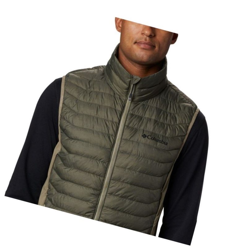 Columbia Powder Pass Tall Yelek Erkek Zeytin Yeşili | 21038-QWVP