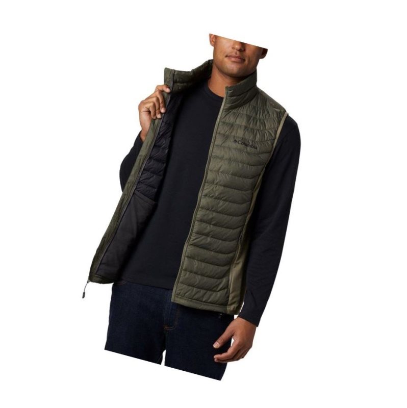 Columbia Powder Pass Tall Yelek Erkek Zeytin Yeşili | 21038-QWVP