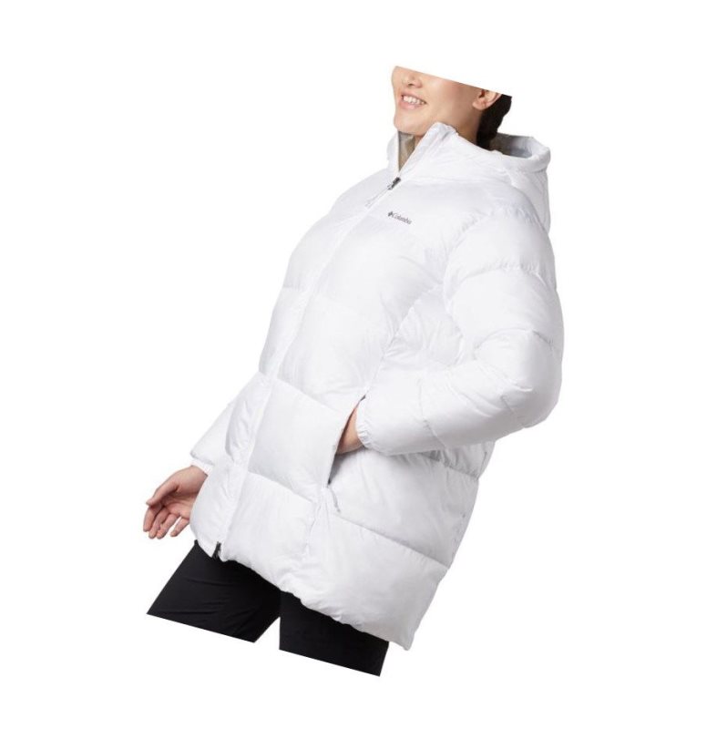 Columbia Puffect Mid Hooded Mont Kadın Beyaz | 50869-XJIG