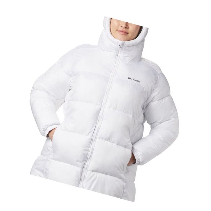 Columbia Puffect Mid Hooded Mont Kadın Beyaz | 50869-XJIG