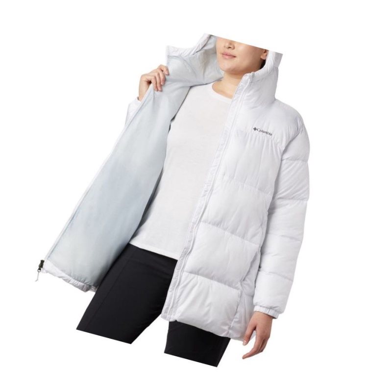 Columbia Puffect Mid Hooded Mont Kadın Beyaz | 50869-XJIG