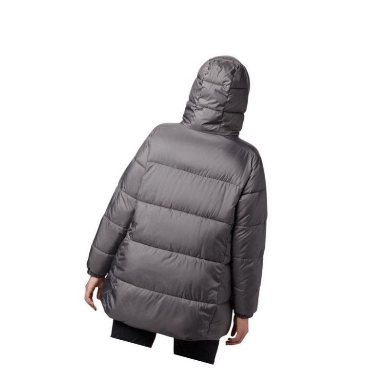 Columbia Puffect Mid Hooded Mont Kadın Gri | 39501-TFIY