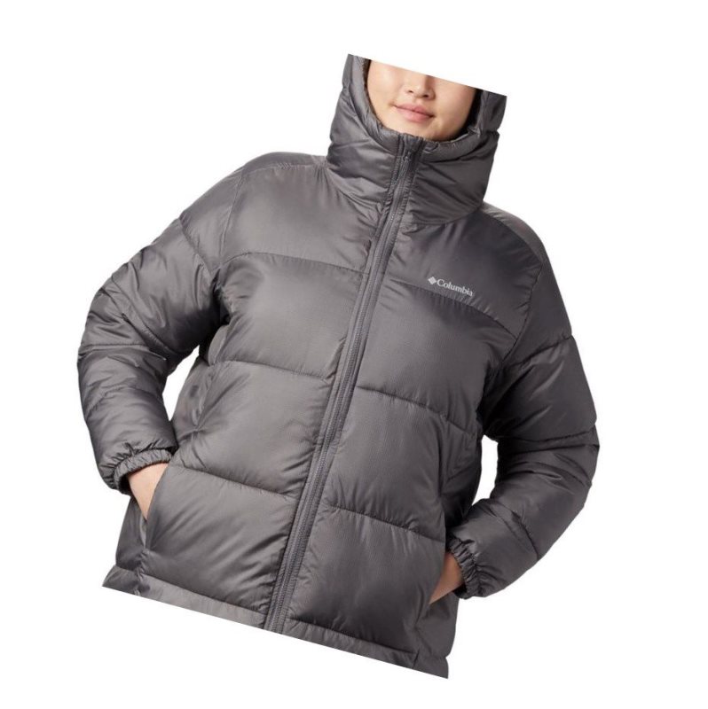 Columbia Puffect Mid Hooded Mont Kadın Gri | 39501-TFIY