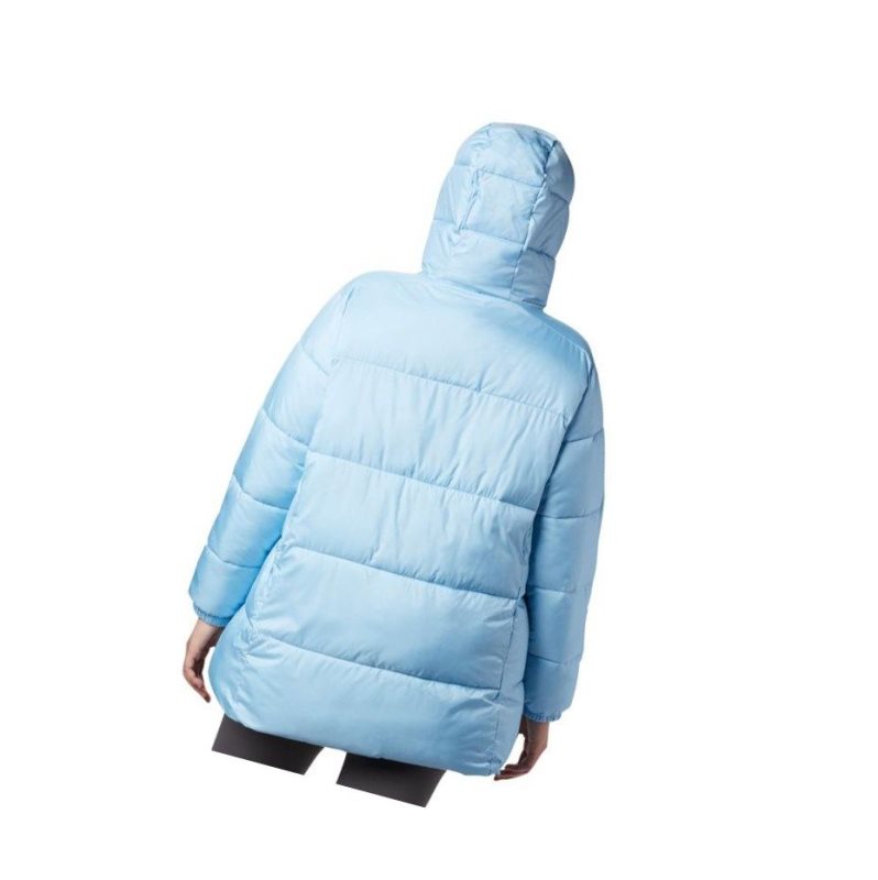 Columbia Puffect Mid Hooded Mont Kadın Mavi | 95026-QUGL