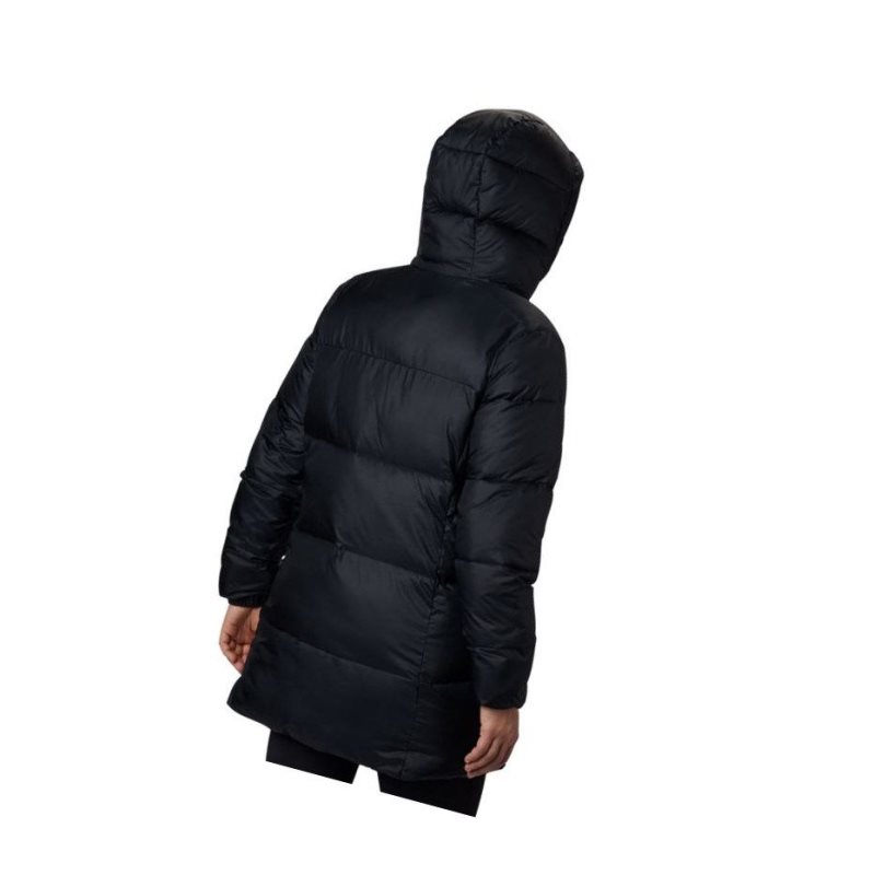 Columbia Puffect Mid Hooded Mont Kadın Siyah | 74092-WYVB