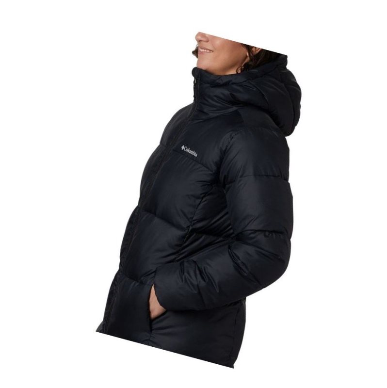 Columbia Puffect Mid Hooded Mont Kadın Siyah | 74092-WYVB