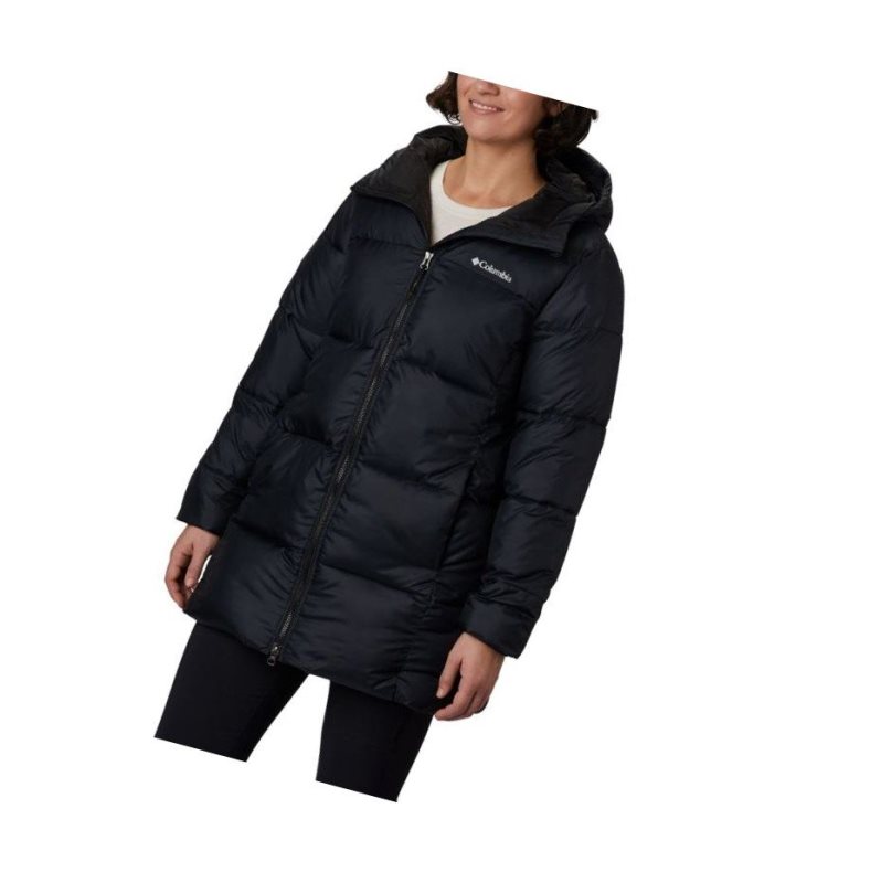 Columbia Puffect Mid Hooded Mont Kadın Siyah | 74092-WYVB
