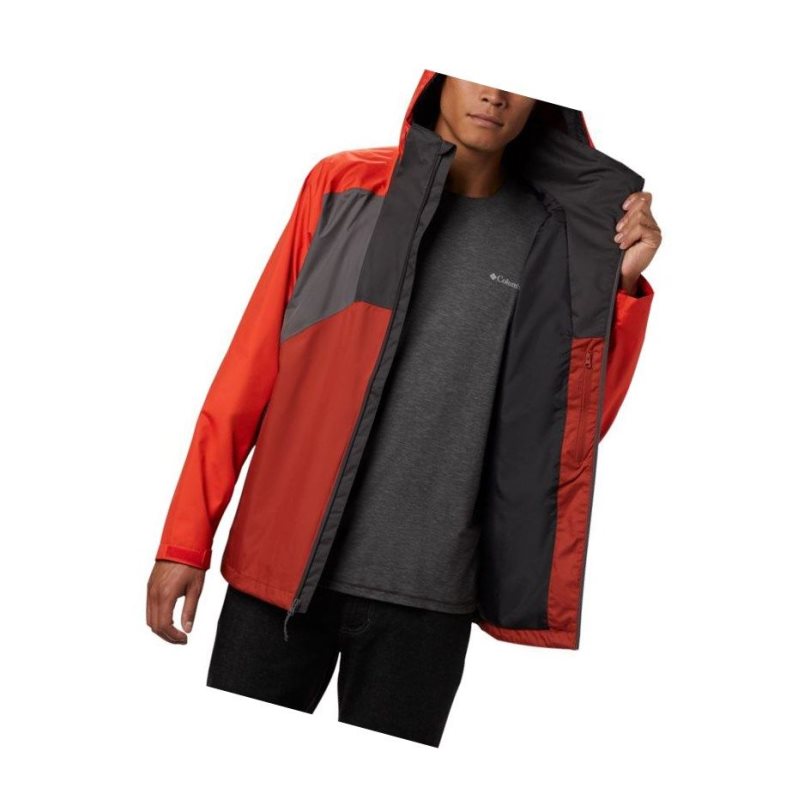 Columbia Rain Scape Big Mont Erkek Gri Kırmızı | 10286-JEFN
