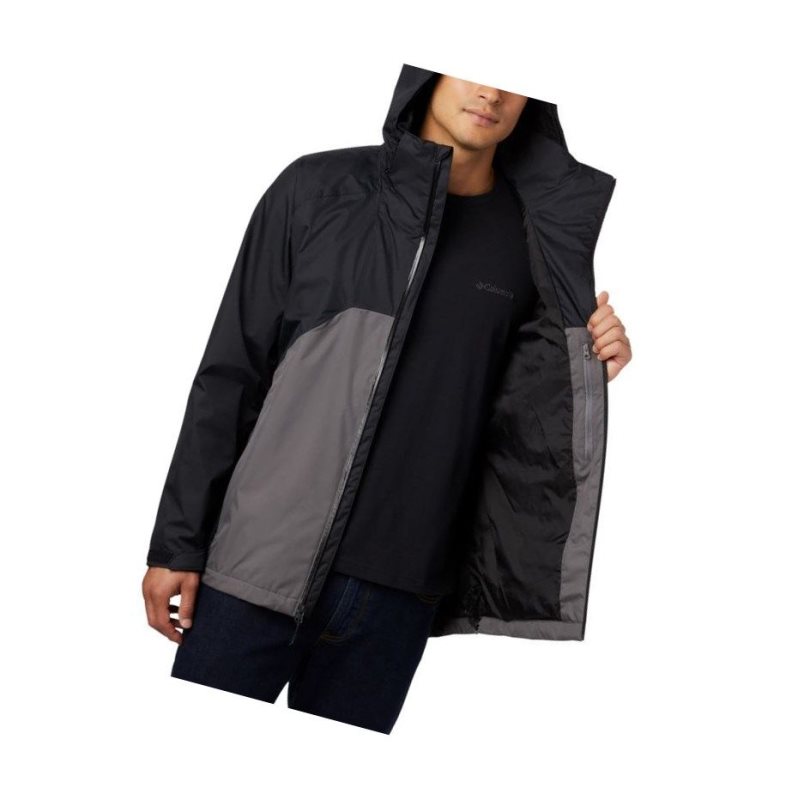 Columbia Rain Scape Big Mont Erkek Siyah Gri | 84370-NWZR