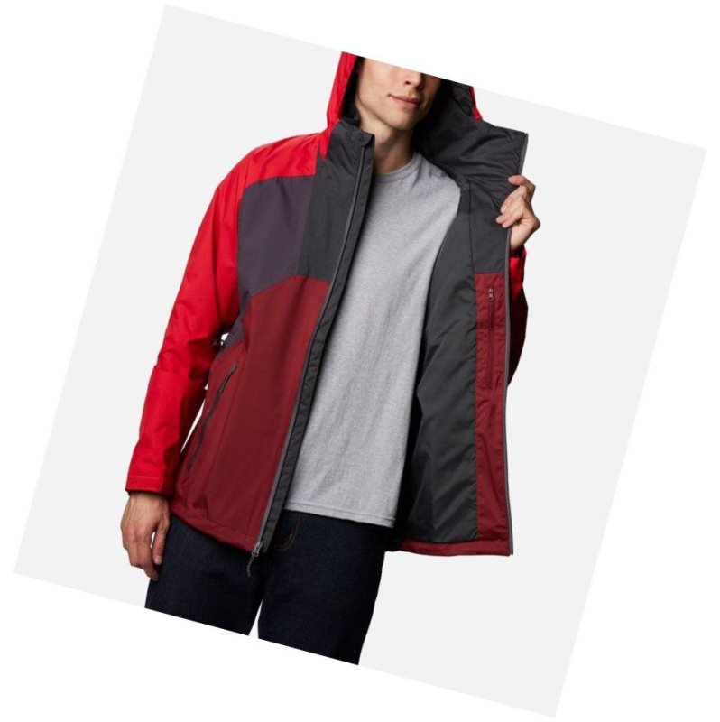 Columbia Rain Scape Mont Erkek Mor Kırmızı Gri | 51428-BPSE