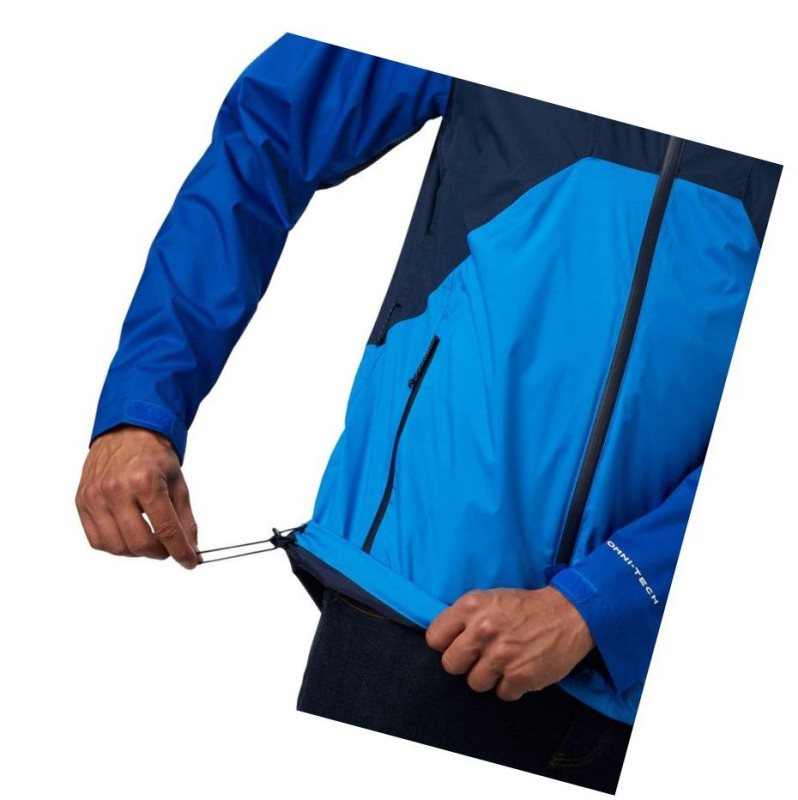 Columbia Rain Scape Tall Mont Erkek Lacivert Mavi Mavi | 92417-QGKZ