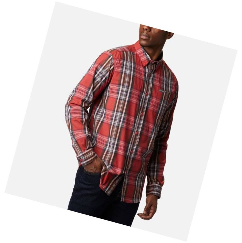 Columbia Rapid Rivers II Long Sleeve Gömlek Erkek Mavi Kırmızı Renkli | 23106-ENGV