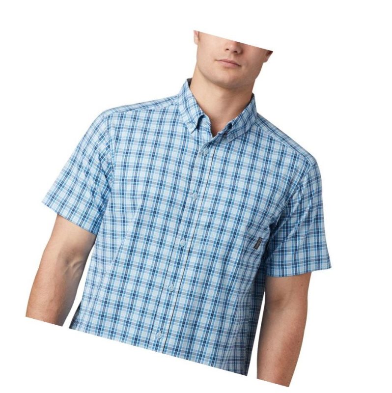 Columbia Rapid Rivers II Short Sleeve Gömlek Erkek Mavi Mavi | 79516-RDOZ