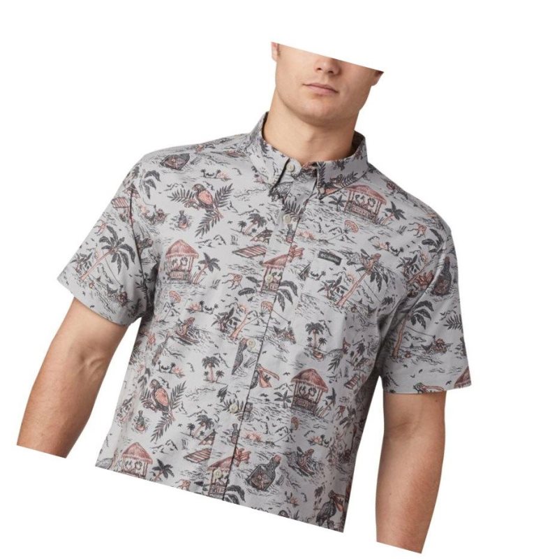 Columbia Rapid Rivers Printed Short Sleeve Gömlek Erkek Gri | 97160-UXVY
