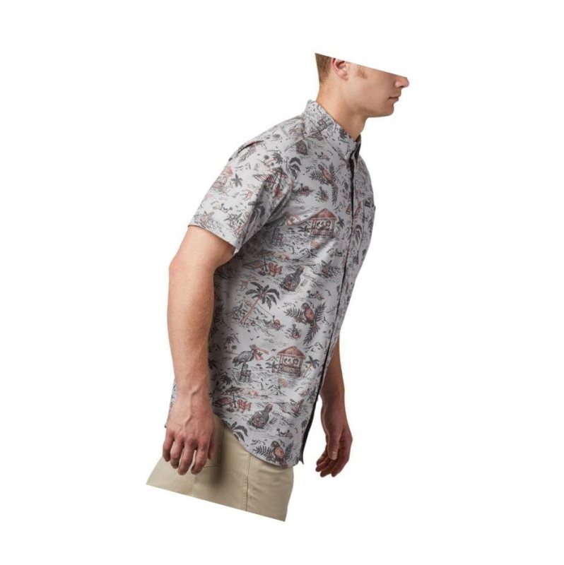 Columbia Rapid Rivers Printed Short Sleeve Gömlek Erkek Gri | 97160-UXVY