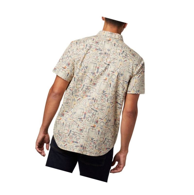 Columbia Rapid Rivers Printed Short Sleeve Gömlek Erkek Haki | 59807-EOFY