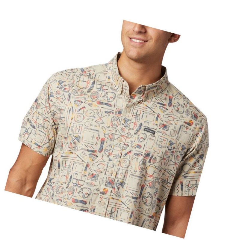 Columbia Rapid Rivers Printed Short Sleeve Gömlek Erkek Haki | 59807-EOFY