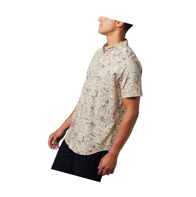 Columbia Rapid Rivers Printed Short Sleeve Gömlek Erkek Haki | 59807-EOFY