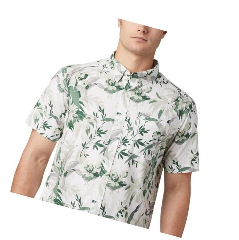 Columbia Rapid Rivers Printed Short Sleeve Gömlek Erkek Yeşil | 21659-PRFU