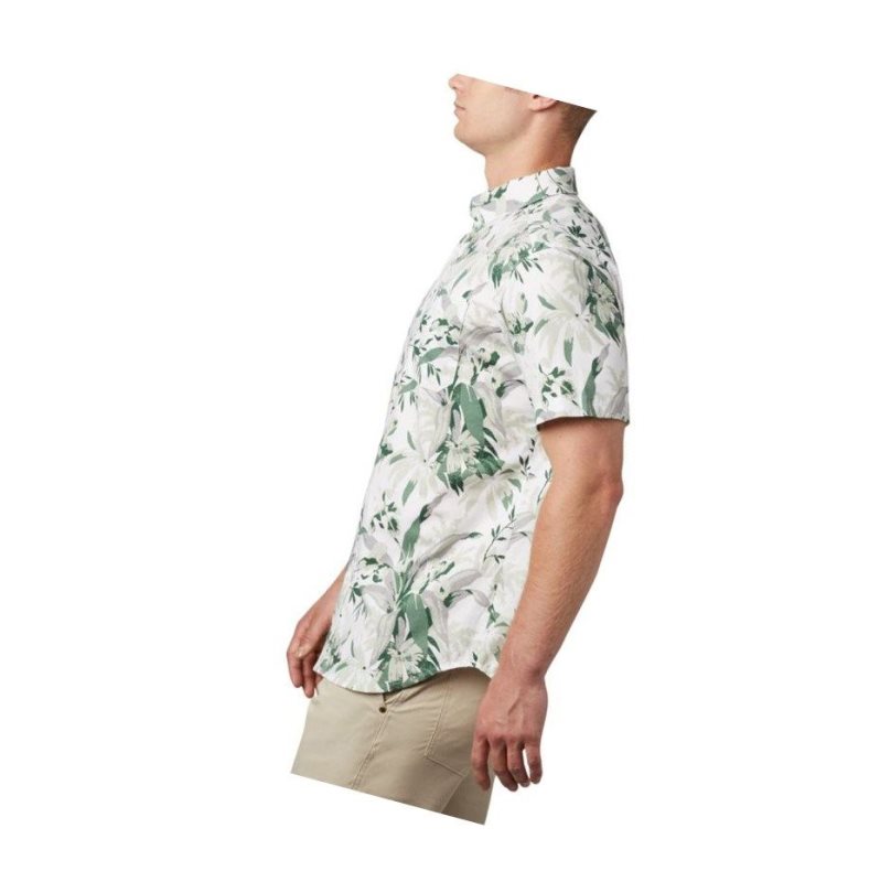 Columbia Rapid Rivers Printed Short Sleeve Gömlek Erkek Yeşil | 21659-PRFU