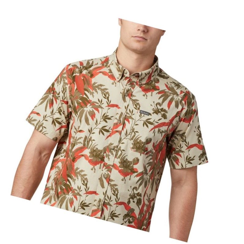Columbia Rapid Rivers Printed Short Sleeve Tall Gömlek Erkek Haki | 19078-QCVK