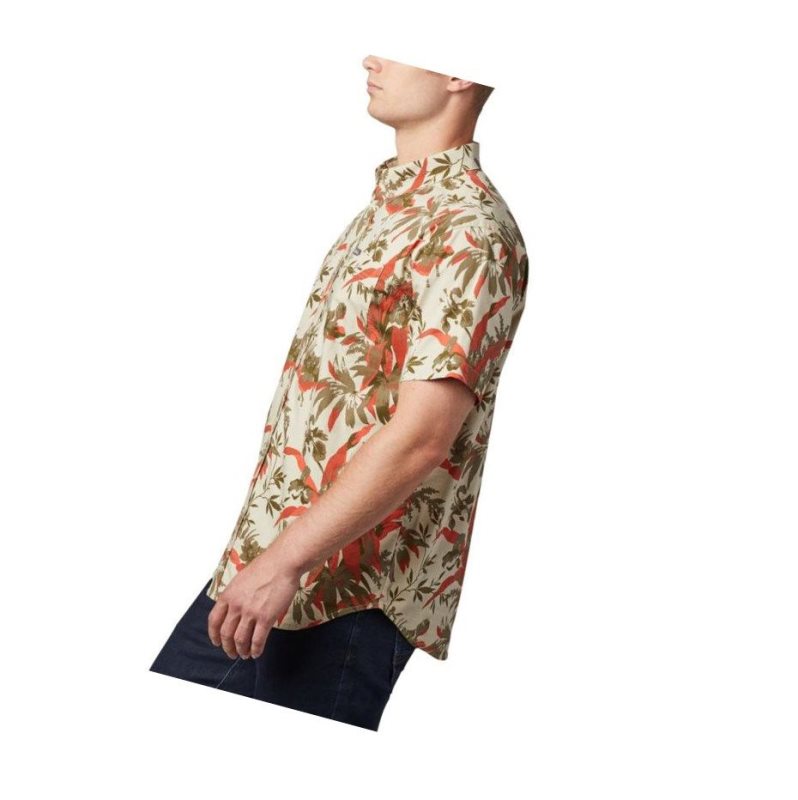 Columbia Rapid Rivers Printed Short Sleeve Tall Gömlek Erkek Haki | 19078-QCVK