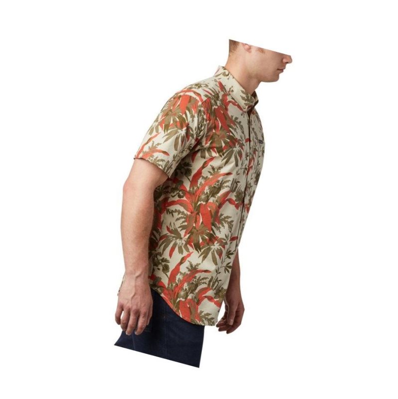 Columbia Rapid Rivers Printed Short Sleeve Tall Gömlek Erkek Haki | 19078-QCVK