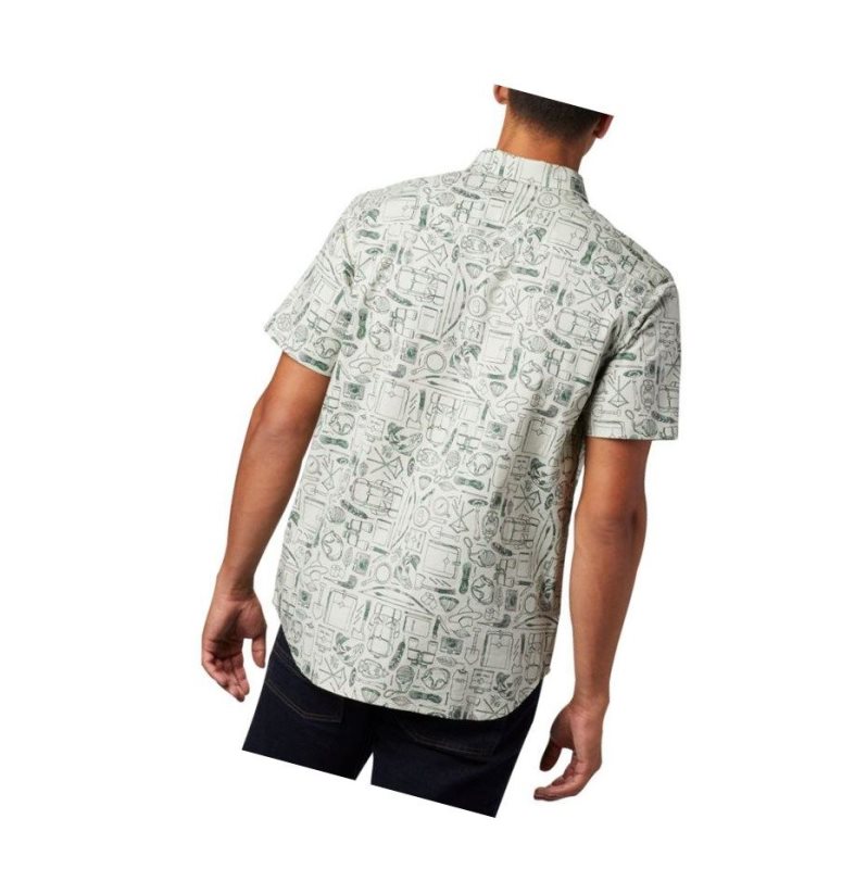 Columbia Rapid Rivers Printed Short Sleeve Gömlek Erkek Yeşil | 14309-LQVF