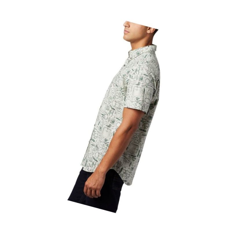 Columbia Rapid Rivers Printed Short Sleeve Gömlek Erkek Yeşil | 14309-LQVF