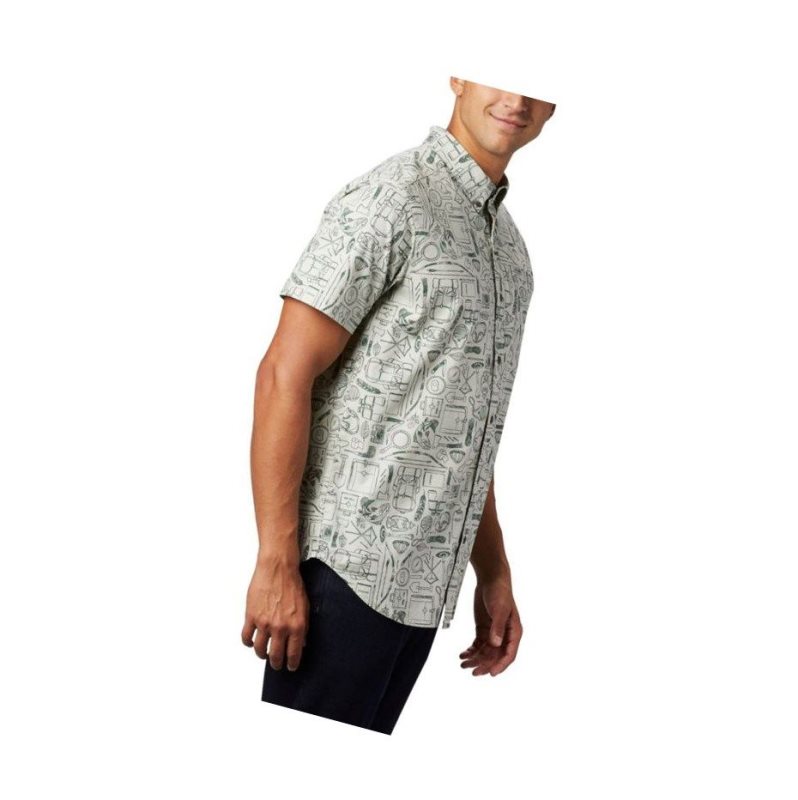 Columbia Rapid Rivers Printed Short Sleeve Gömlek Erkek Yeşil | 14309-LQVF
