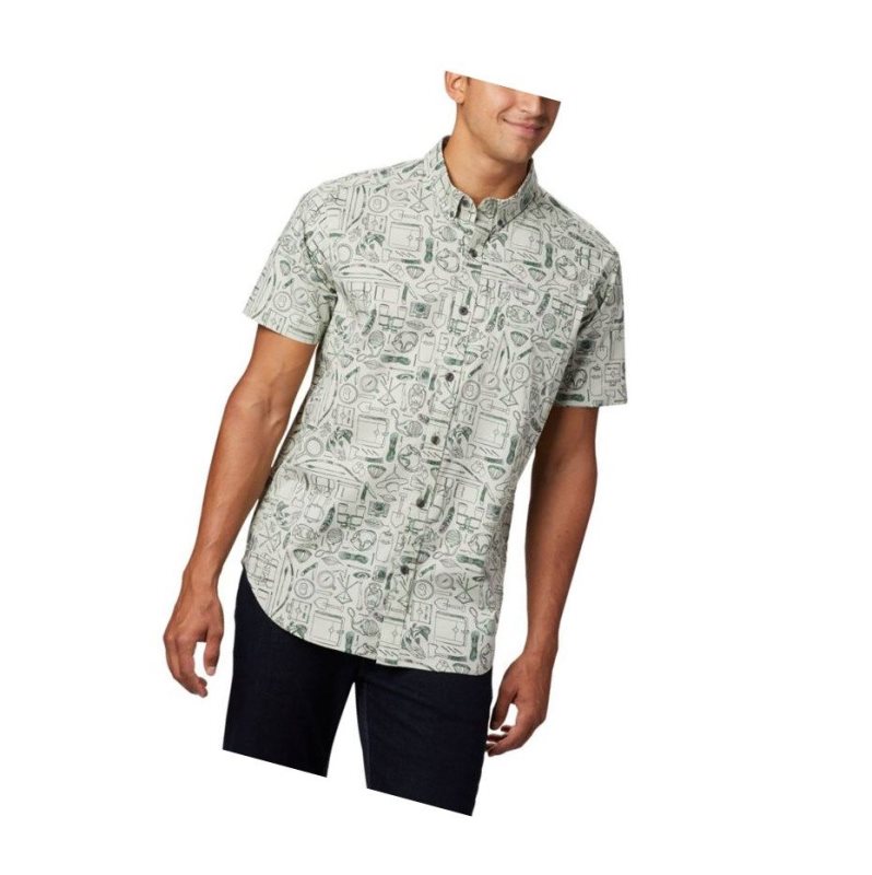 Columbia Rapid Rivers Printed Short Sleeve Gömlek Erkek Yeşil | 14309-LQVF