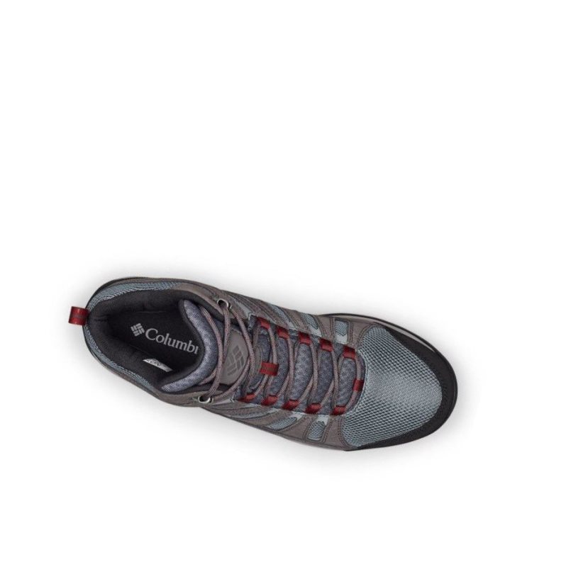 Columbia Redmond V2 Mid Waterproof Wide Yürüyüş Botu Erkek Koyu Gri Kırmızı | 97582-TKQL