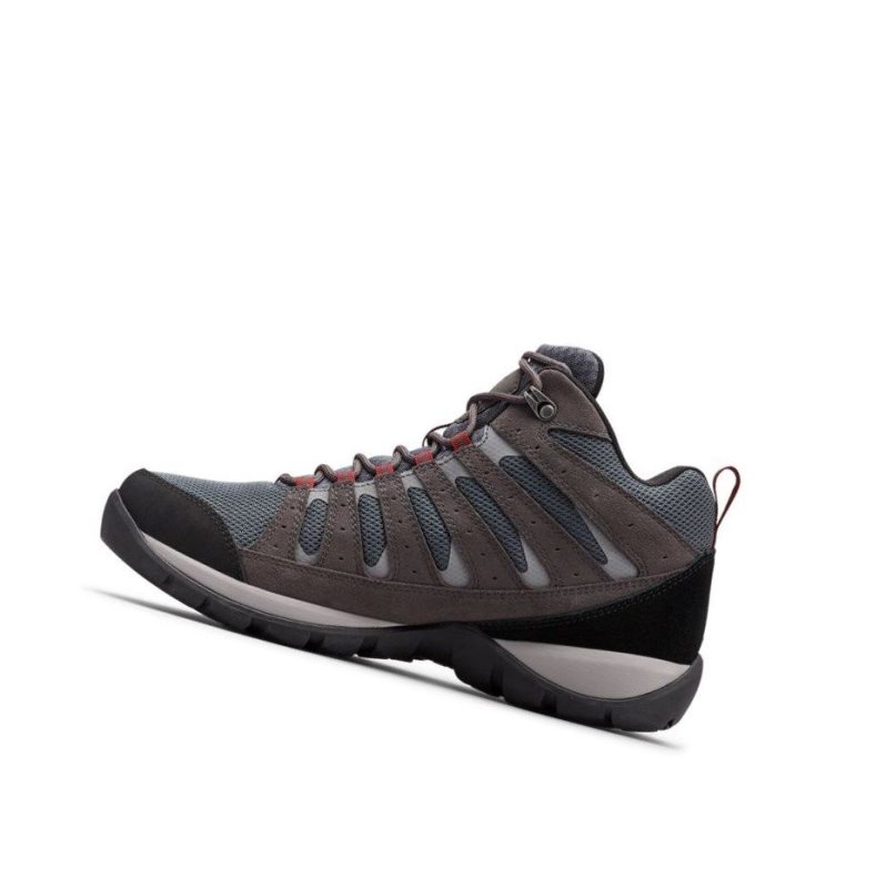 Columbia Redmond V2 Mid Waterproof Wide Yürüyüş Botu Erkek Koyu Gri Kırmızı | 97582-TKQL