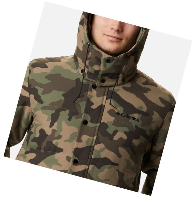 Columbia Rockfall Down Mont Erkek Gri Yeşil Camo | 85147-PLEW