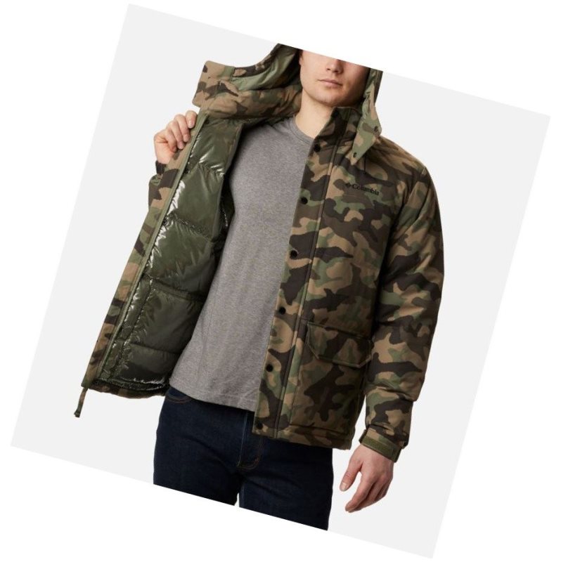 Columbia Rockfall Down Mont Erkek Gri Yeşil Camo | 85147-PLEW