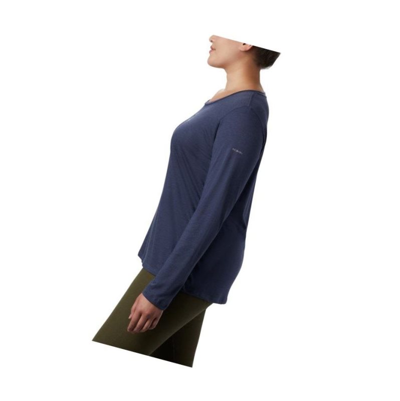 Columbia Ruby Falls Long Sleeve Plus Size Sweatshirt Kadın Lacivert | 38502-YWNA