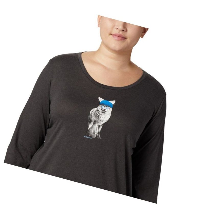 Columbia Ruby Falls Long Sleeve Plus Size Sweatshirt Kadın Gri | 15340-QWBK
